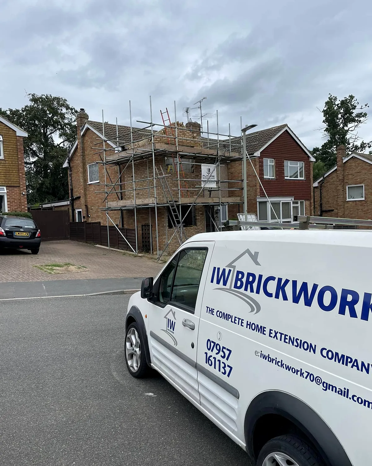 The IW Brickwork van on site
