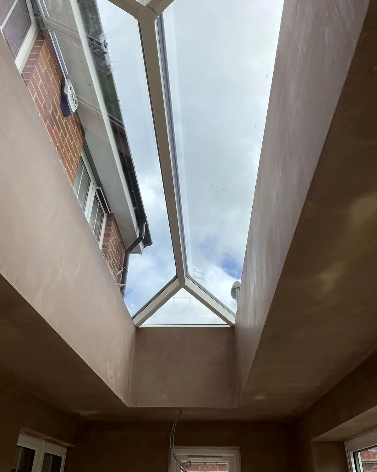 The lantern from inside, plastered